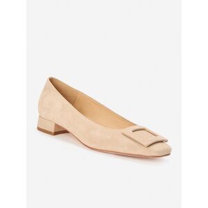 J. Mclaughlin Women's Lisbeth Suede Block Heels Size 11 Nude Tan $225
